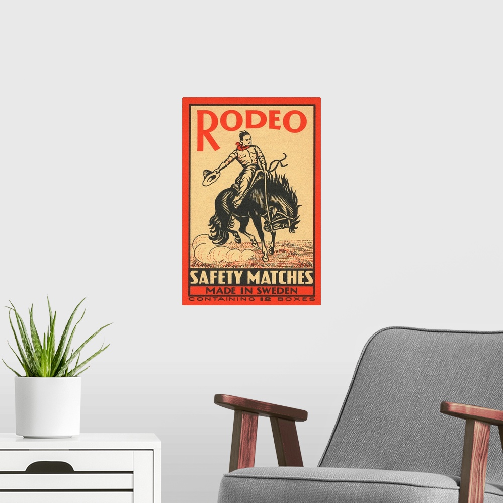 A modern room featuring Rodeo Safety Matches Illustration