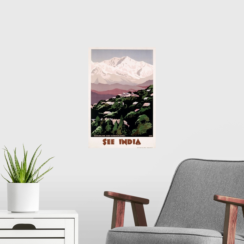 A modern room featuring See India Poster By Shep