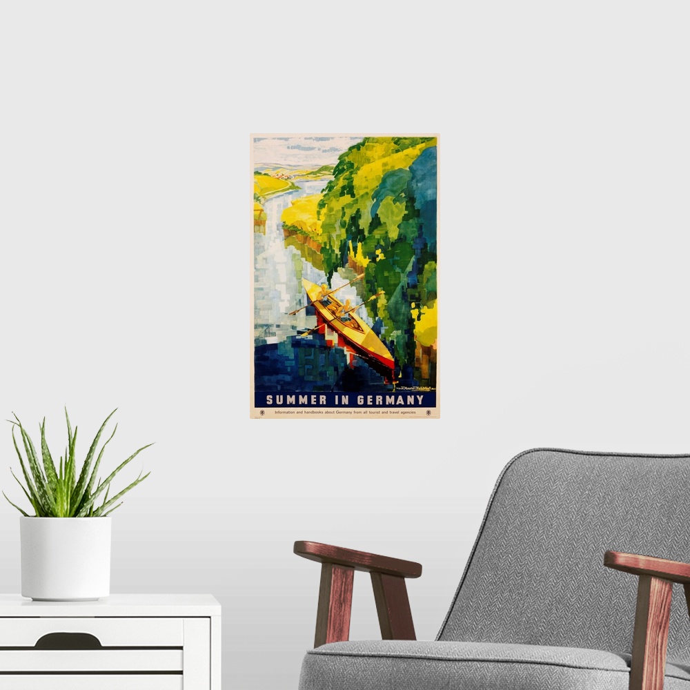 A modern room featuring Summer In Germany Poster By Werner Von Axster-Heudtlass