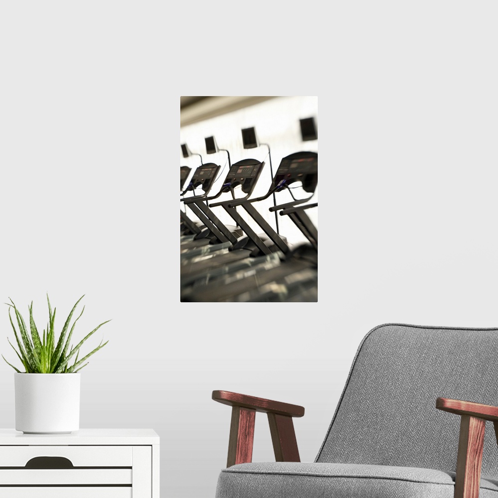 A modern room featuring Treadmills in gym