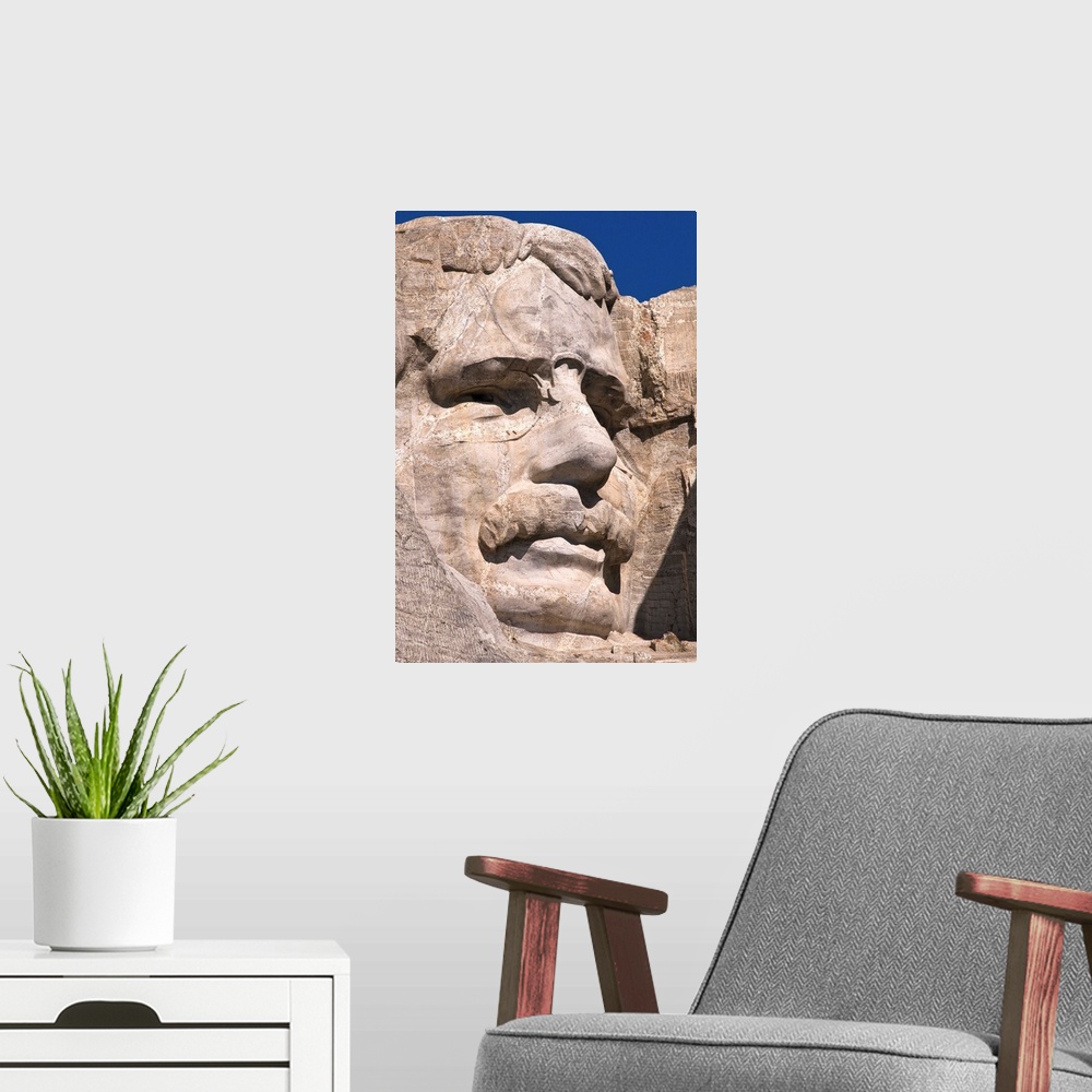 A modern room featuring USA, South Dakota, Theodore Roosevelt on Mt Rushmore National Monument