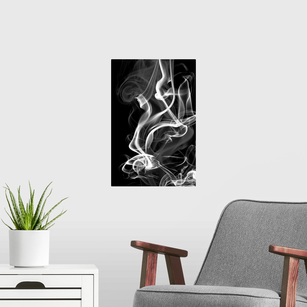 A modern room featuring Black Smoke Abstract
