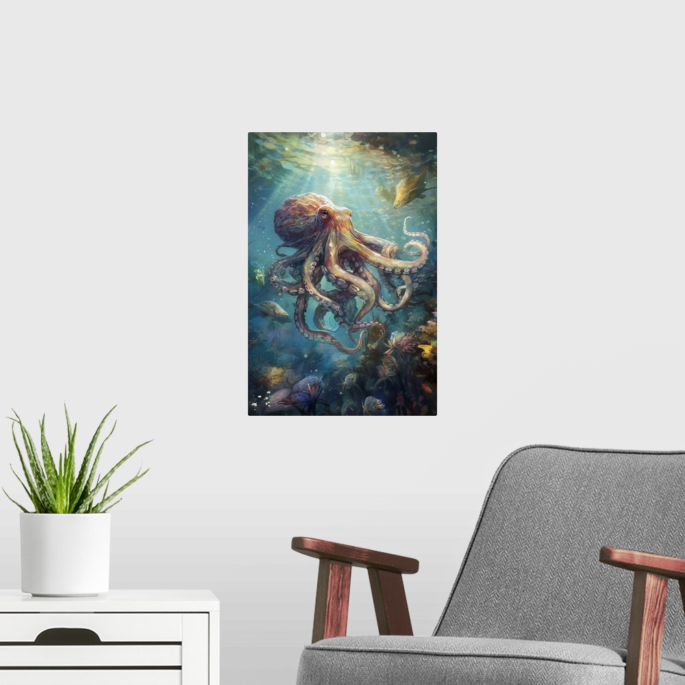 A modern room featuring Anime - Octopus I