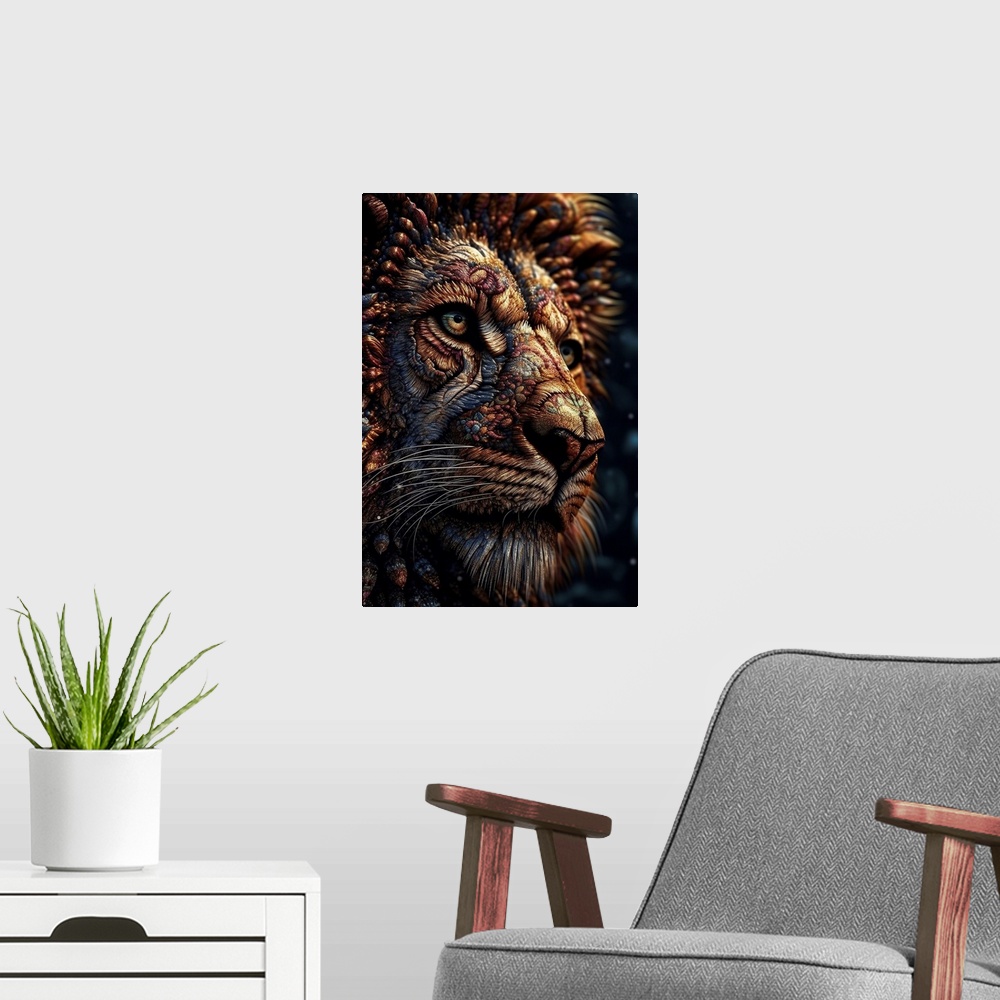 A modern room featuring Lion Wisdom