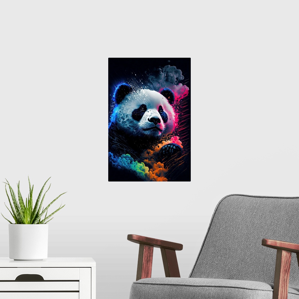 A modern room featuring Panda IV Splosion