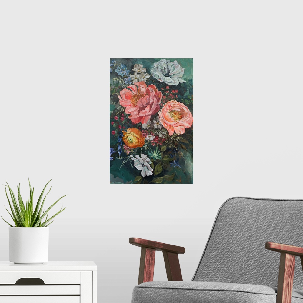 A modern room featuring Peony Bouquet