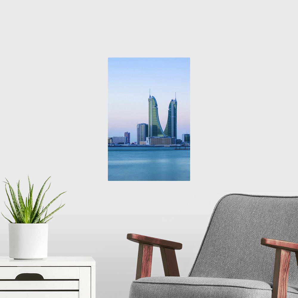 A modern room featuring Bahrain, Manama, Bahrain Financial Harbour, Harbour Towers
