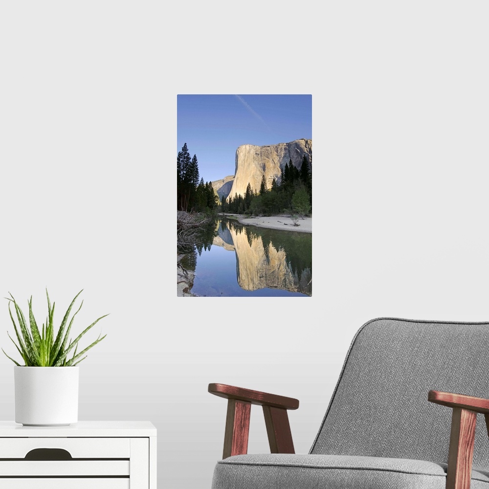 A modern room featuring USA, California, Yosemite National Park, Merced River, Cathedral Beach and El Capitan