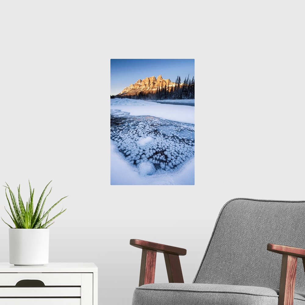 A modern room featuring Castle Mountain In Winter, Banff National Park, Alberta, Canada