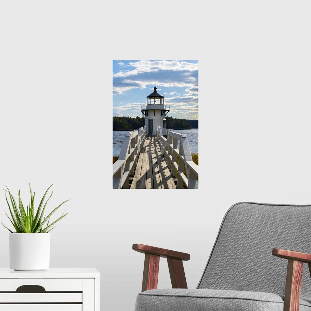 A modern room featuring Doubling Point Lighthouse, Maine, USA.