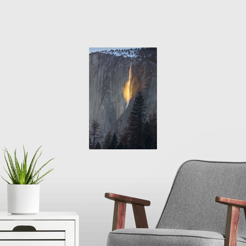A modern room featuring Firefalls, California, Yosemite, USA