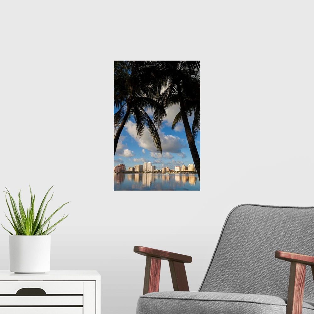 A modern room featuring USA, Florida, West Palm Beach, city view, morning