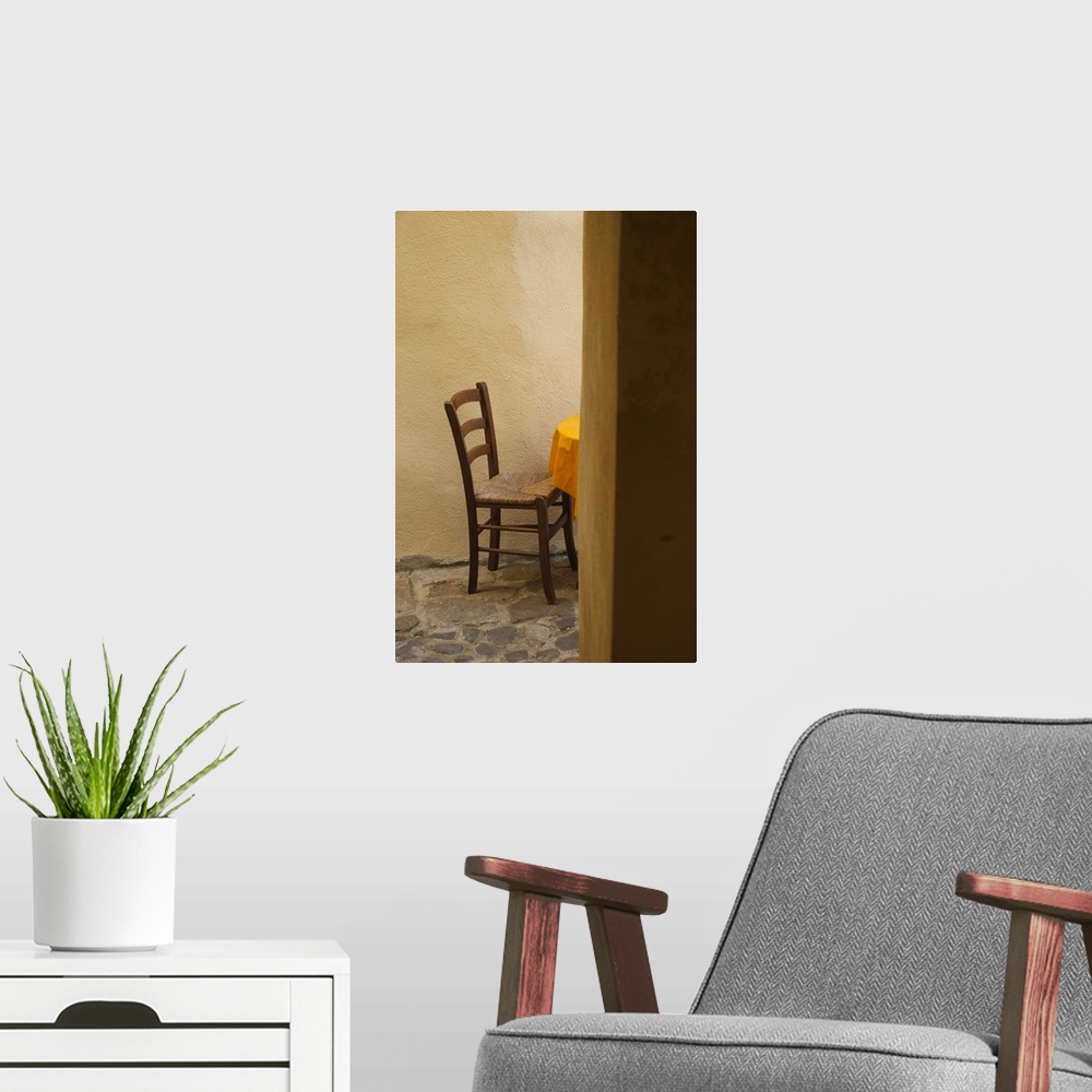 A modern room featuring Italy, Sardinia, North Western Sardinia, Castelsardo, cafe chair