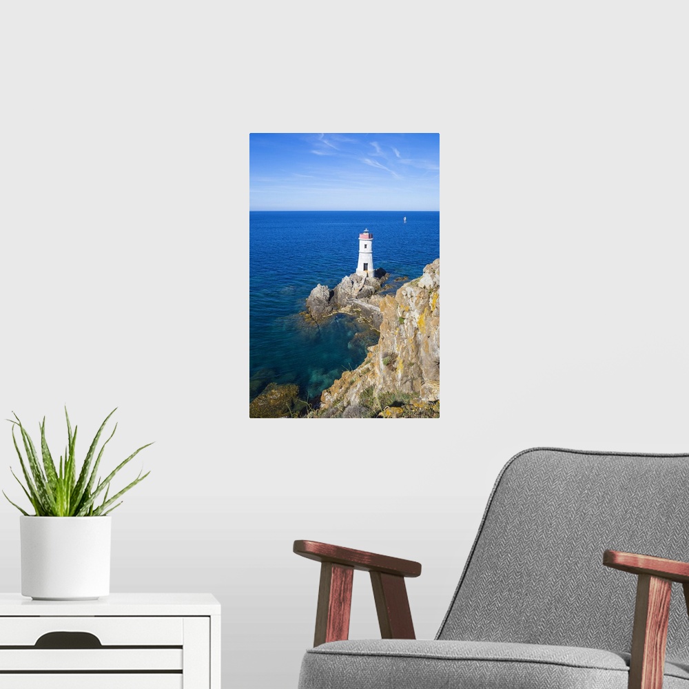 A modern room featuring Italy, Sardinia, Porto Cervo, Capo Ferro, Capo Ferro Lighthouse.