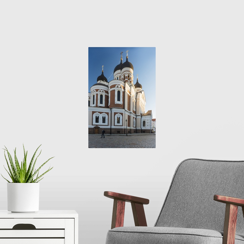 A modern room featuring Exterior of Russian Orthodox Alexander Nevsky Cathedral, Toompea, Old Town, Tallinn, Estonia, Europe