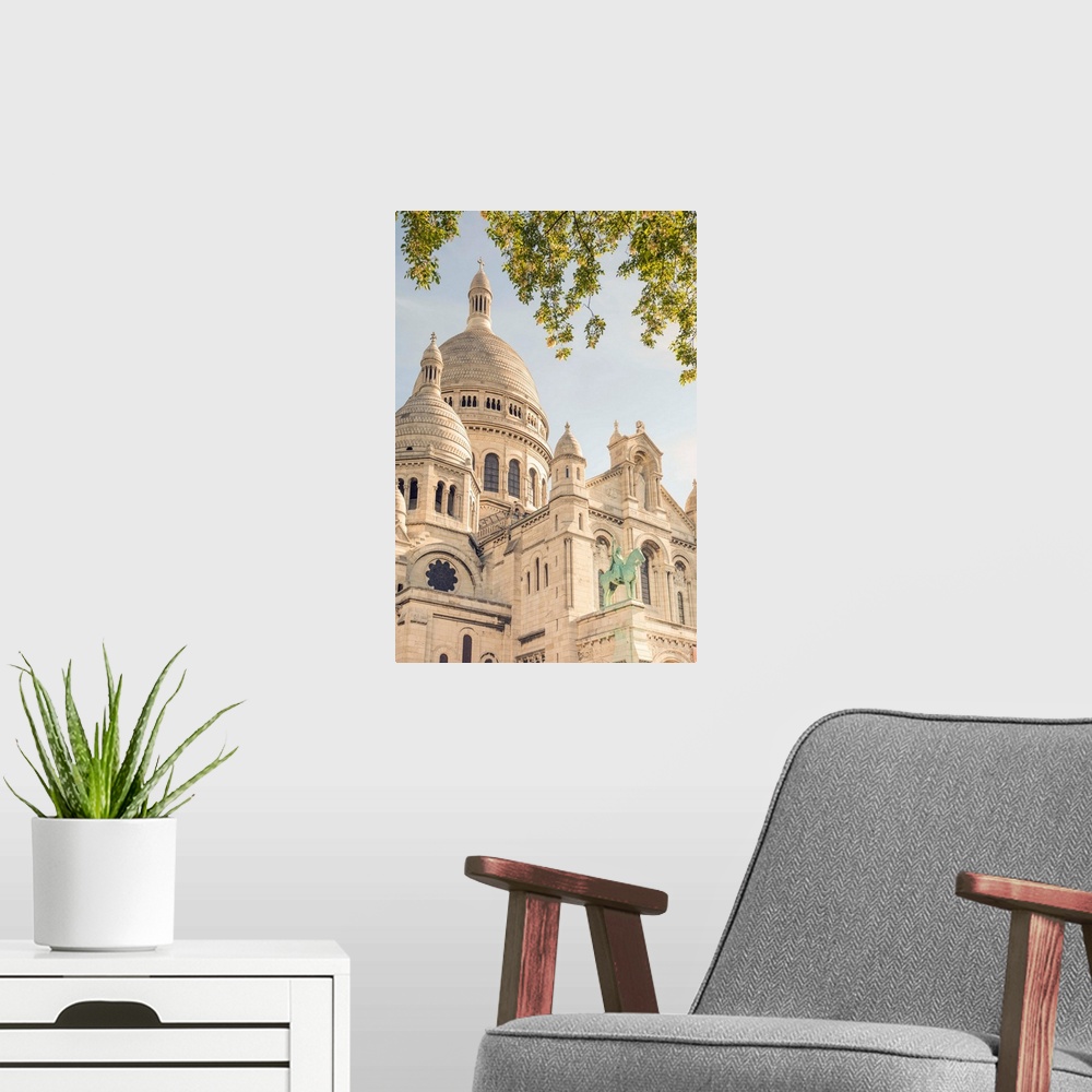 A modern room featuring Sacre Coeur cathedral, Paris, France