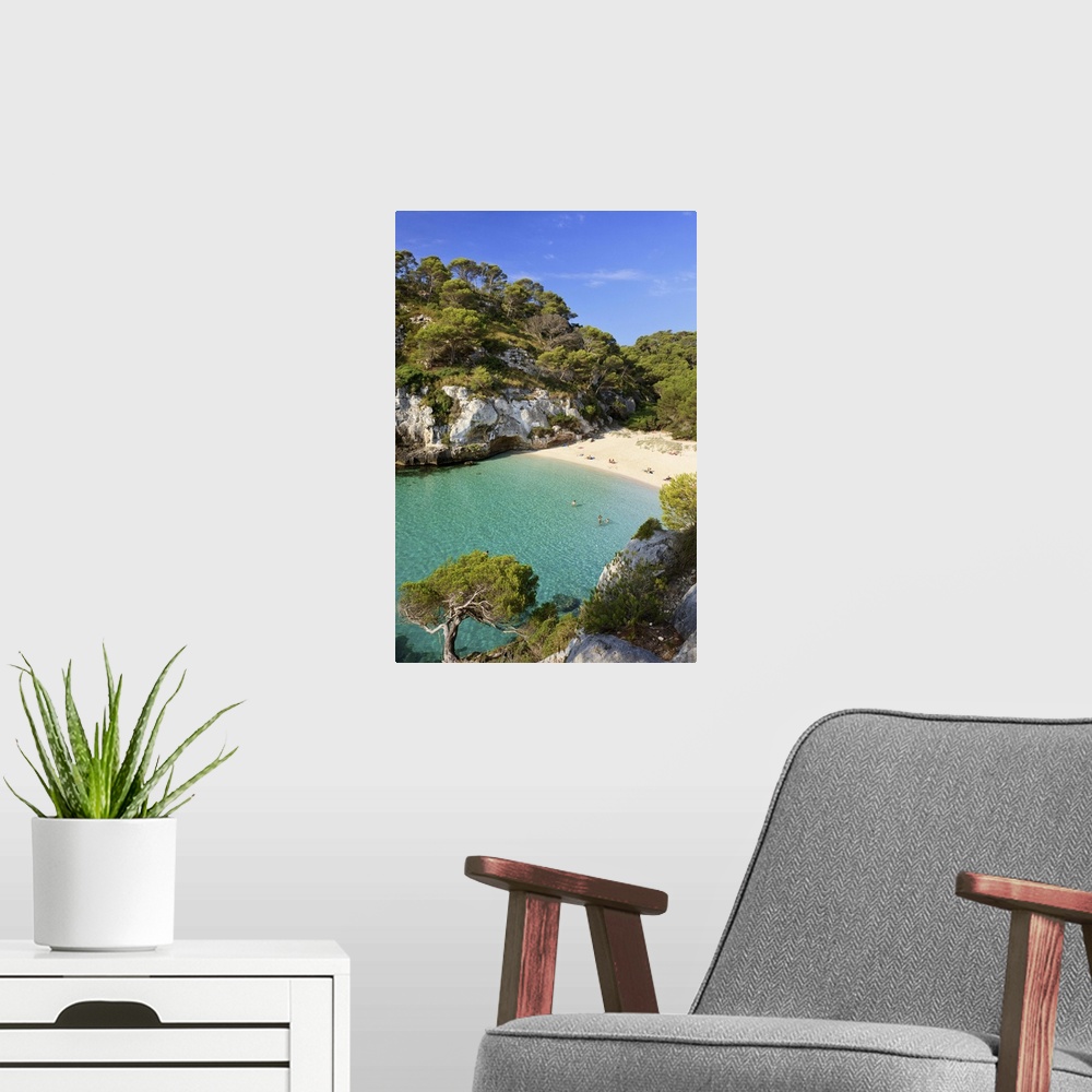 A modern room featuring Spain, Balearic Islands, Menorca, Cala Macarelleta