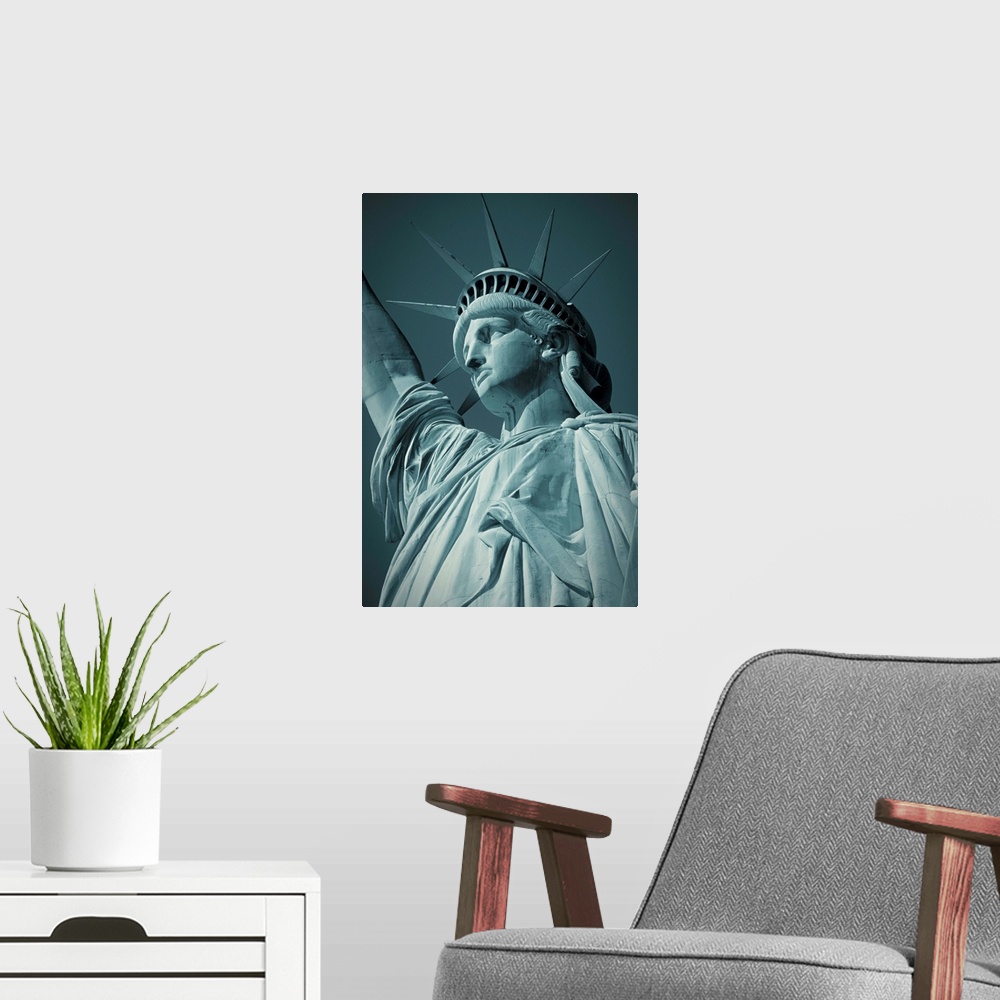 A modern room featuring Statue of Liberty, New York City