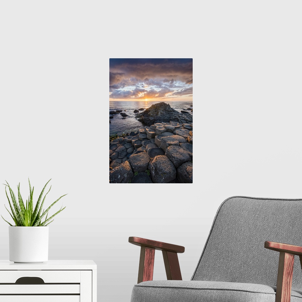 A modern room featuring The Giant's Causeway, County Antrim, Ulster region, Northern Ireland, United Kingdom.