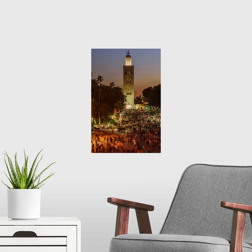 A modern room featuring Africa, Morocco, Marrakesh, The Koutoubia Mosque or Kutubiyya Mosque is the largest mosque in Mar...