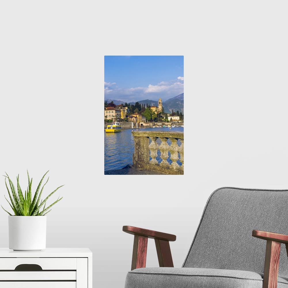 A modern room featuring Tremezzo, Como lake, Lombardy, Italy.