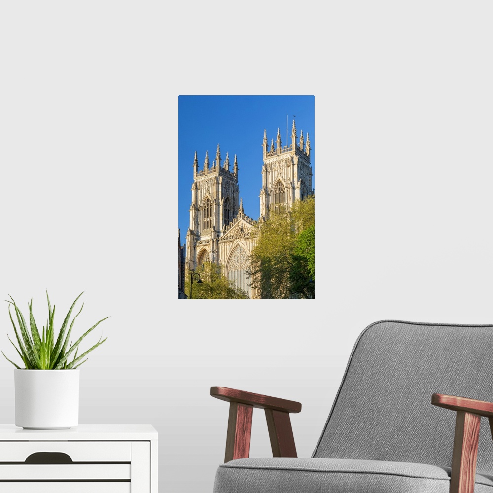 A modern room featuring United Kingdom, England, North Yorkshire, York. The Minster on a Spring evening.
