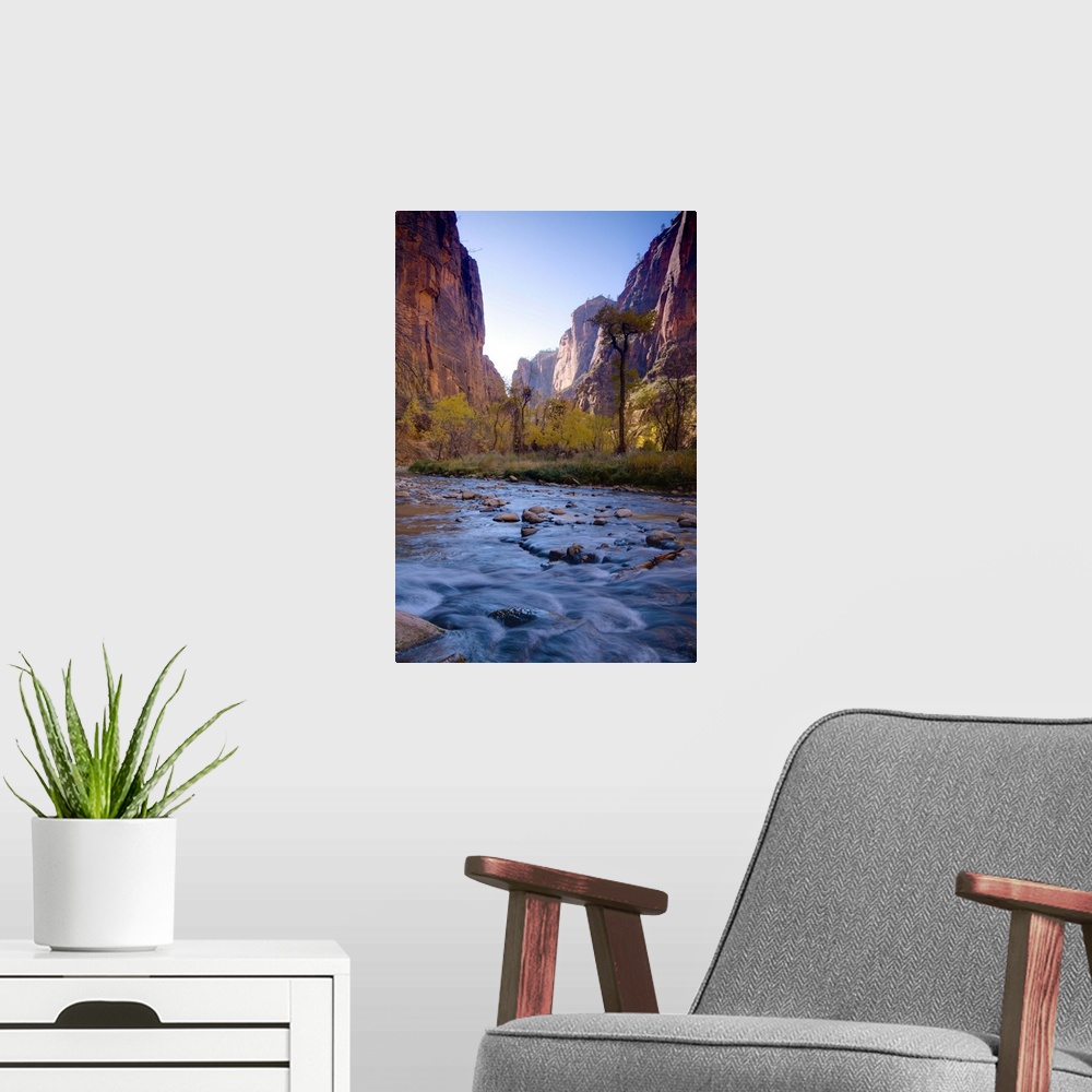 A modern room featuring USA, Utah, Zion National Park, The Narrows of North Fork Virgin River