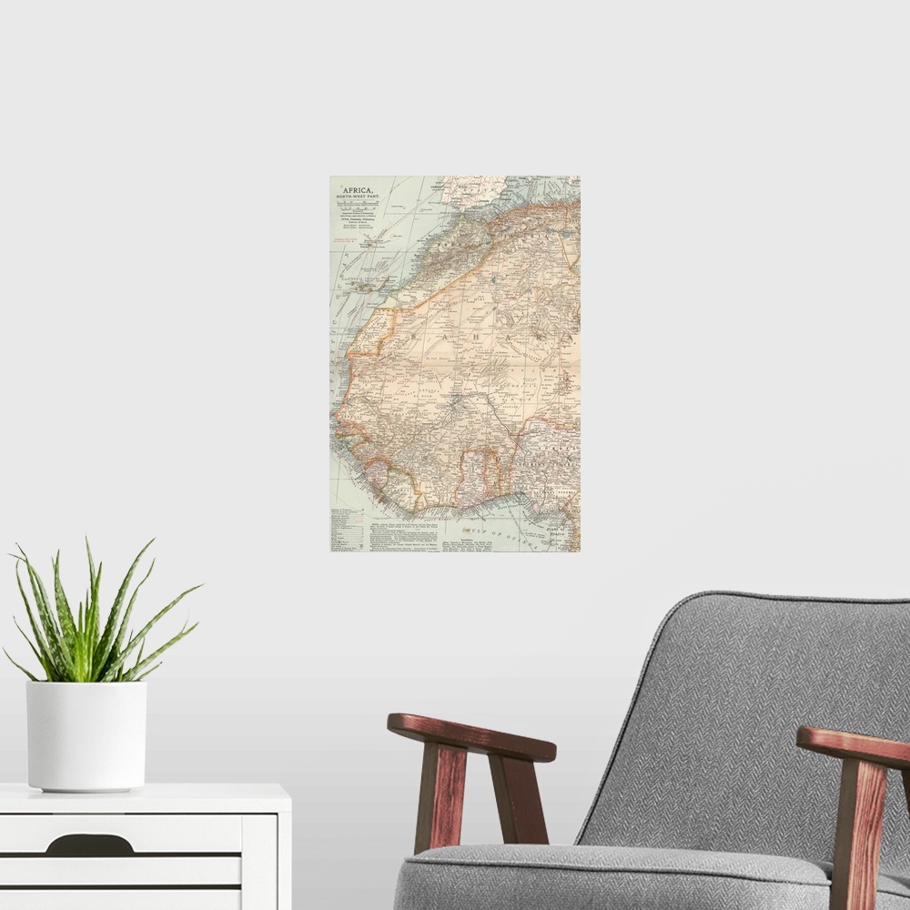 A modern room featuring Africa, North-West Part - Vintage Map