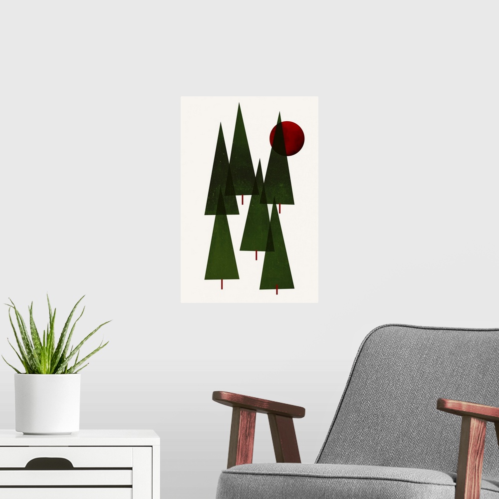 A modern room featuring Little Christmas Forest