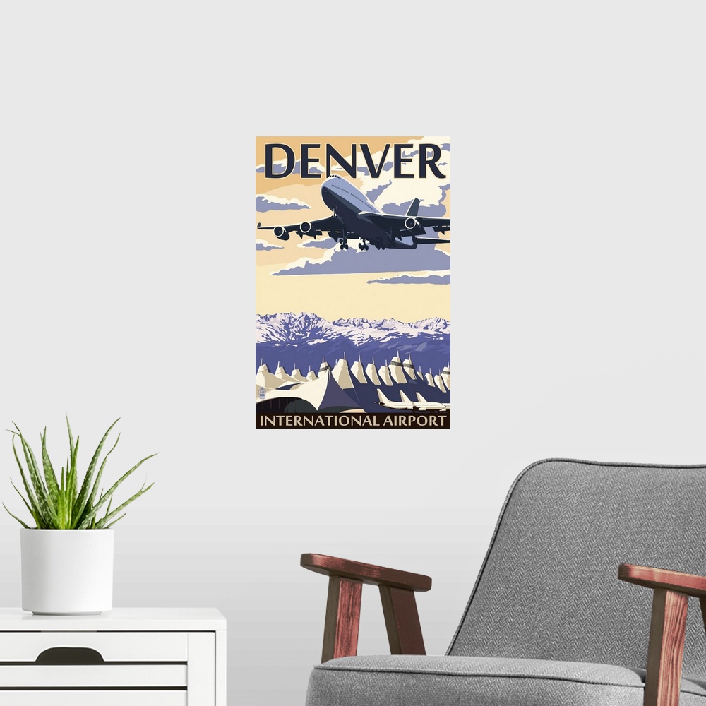A modern room featuring Airport View, Denver, Colorado