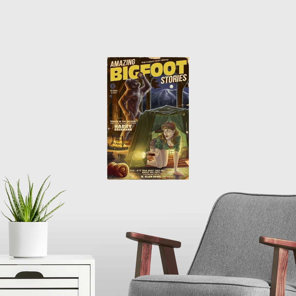 A modern room featuring Amazing Bigfoot Stories