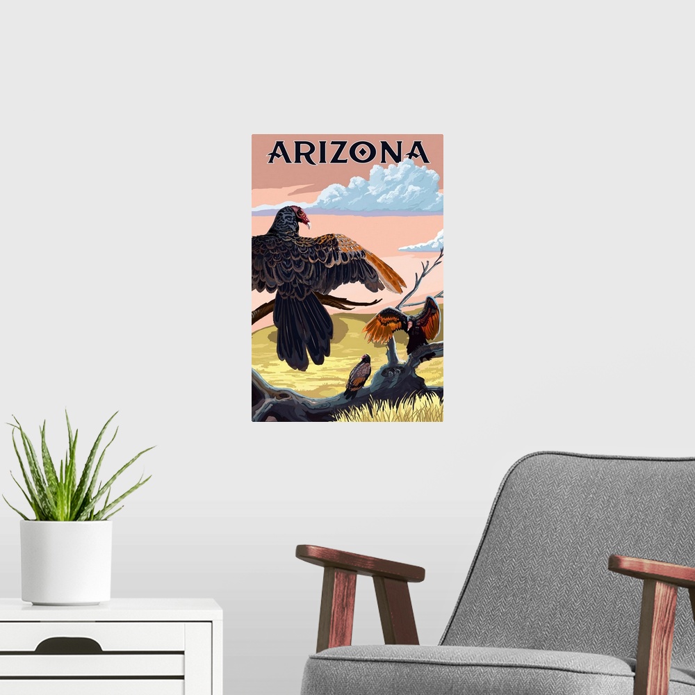 A modern room featuring Arizona Vultures