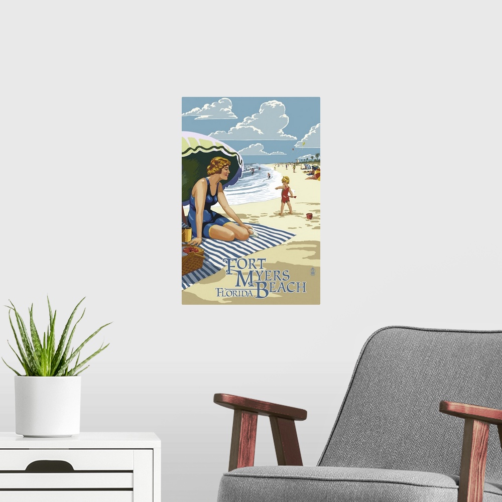 A modern room featuring Beach Scene, Fort Myers Beach, Florida