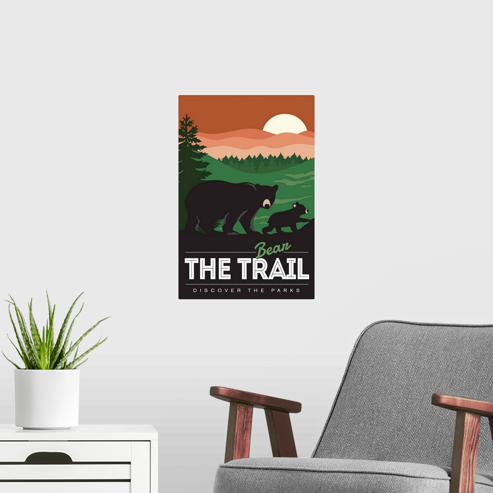 A modern room featuring Bear the Trail - Discover the Parks