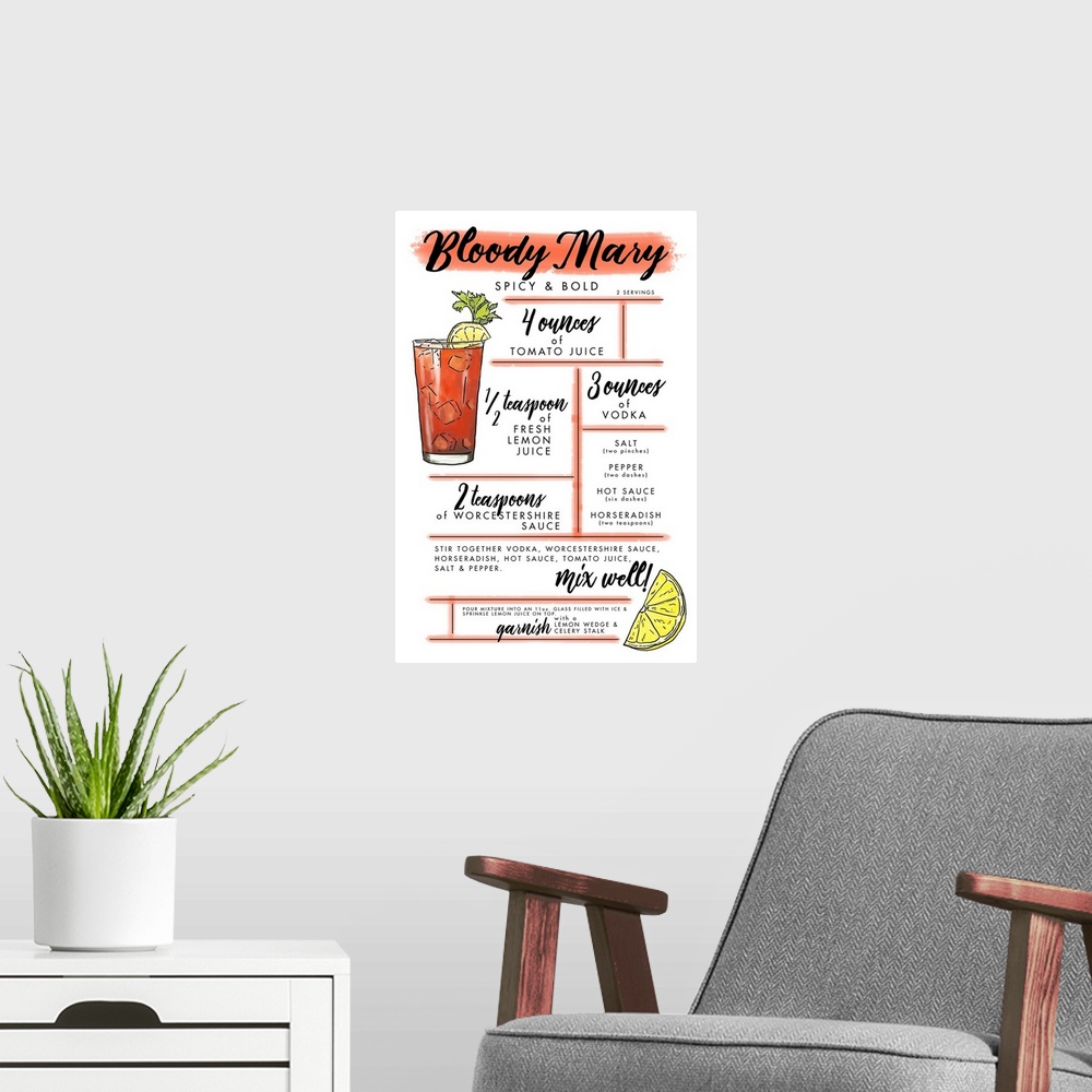 A modern room featuring Bloody Mary - Cocktail Recipe