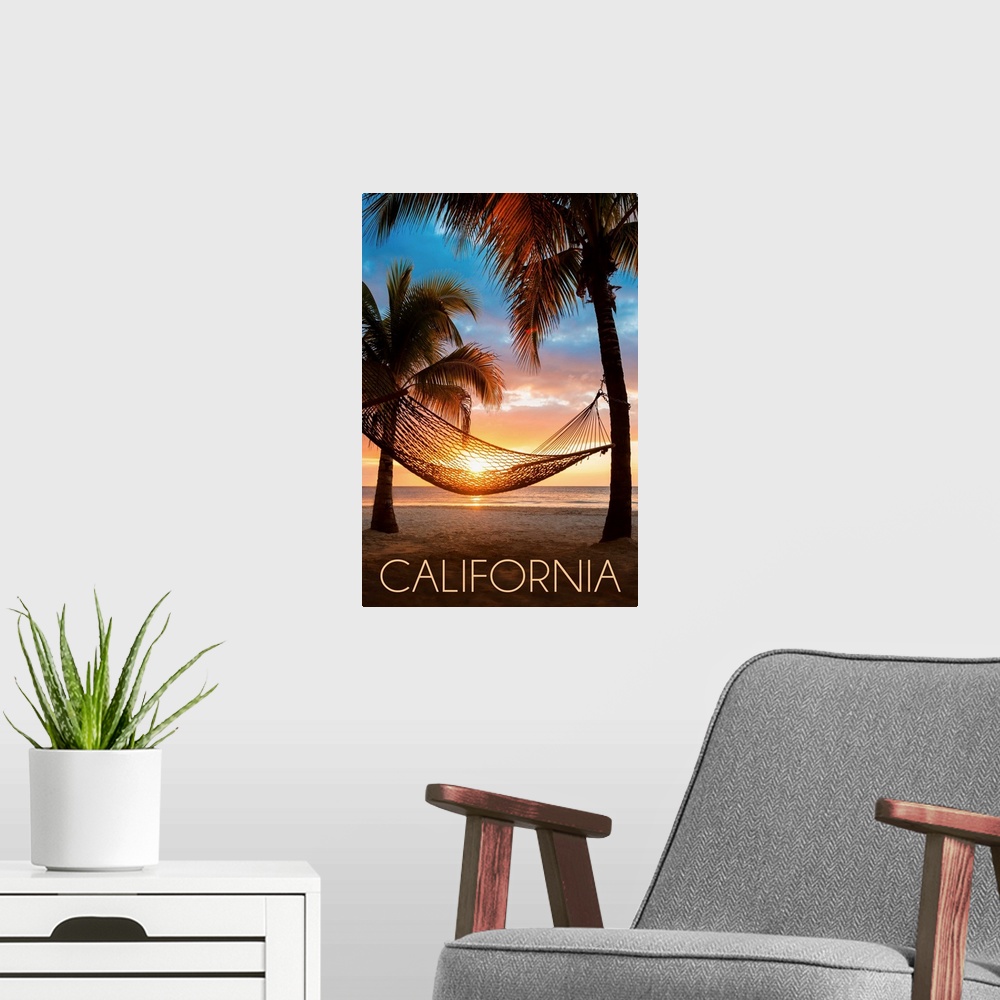 A modern room featuring California, Hammock and Sunset