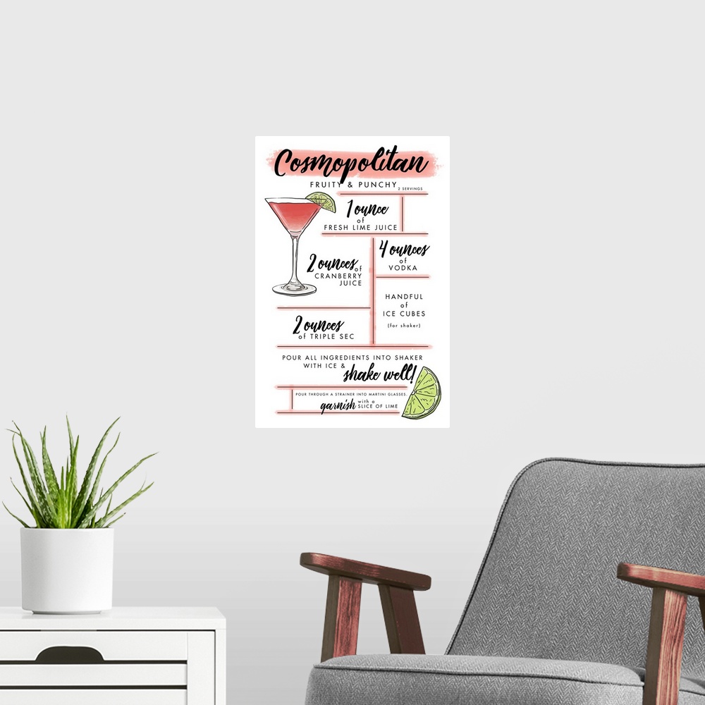 A modern room featuring Cosmopolitan - Cocktail Recipe
