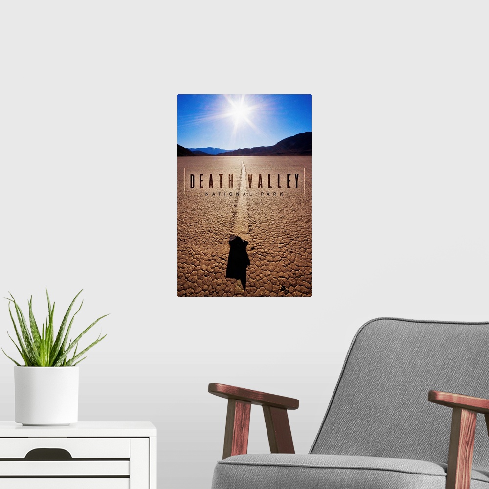 A modern room featuring Death Valley National Park, Racetrack Playa: Travel Poster