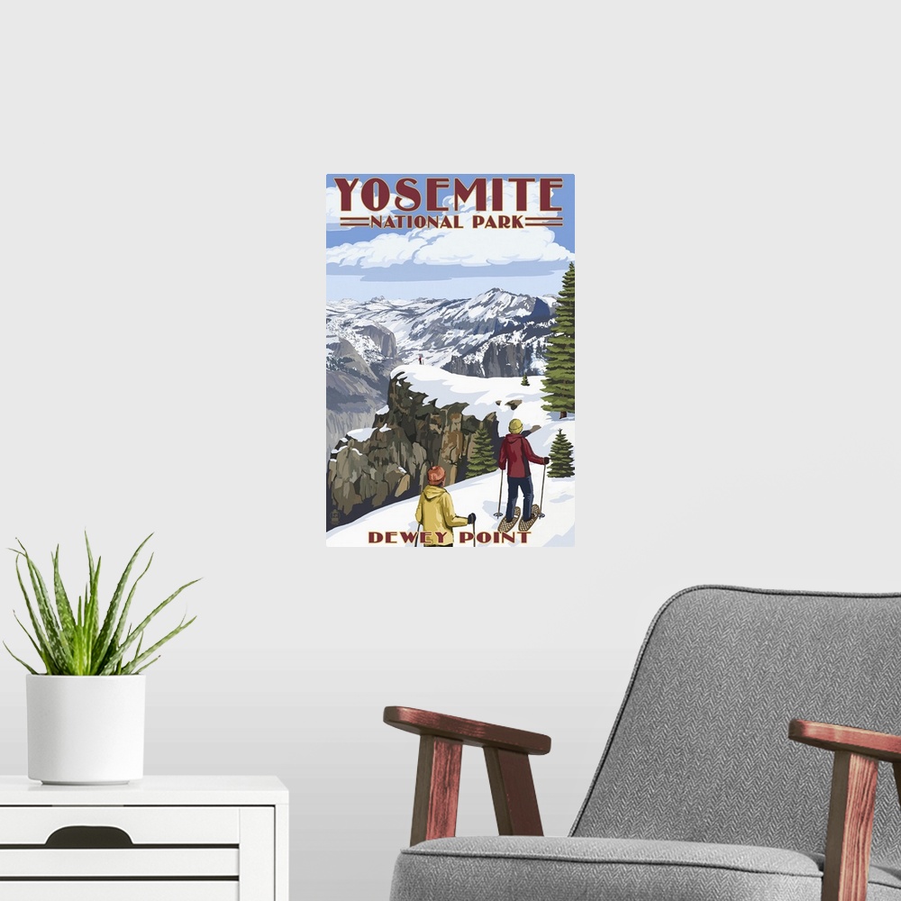 A modern room featuring Dewey Point - Yosemite National Park, California: Retro Travel Poster