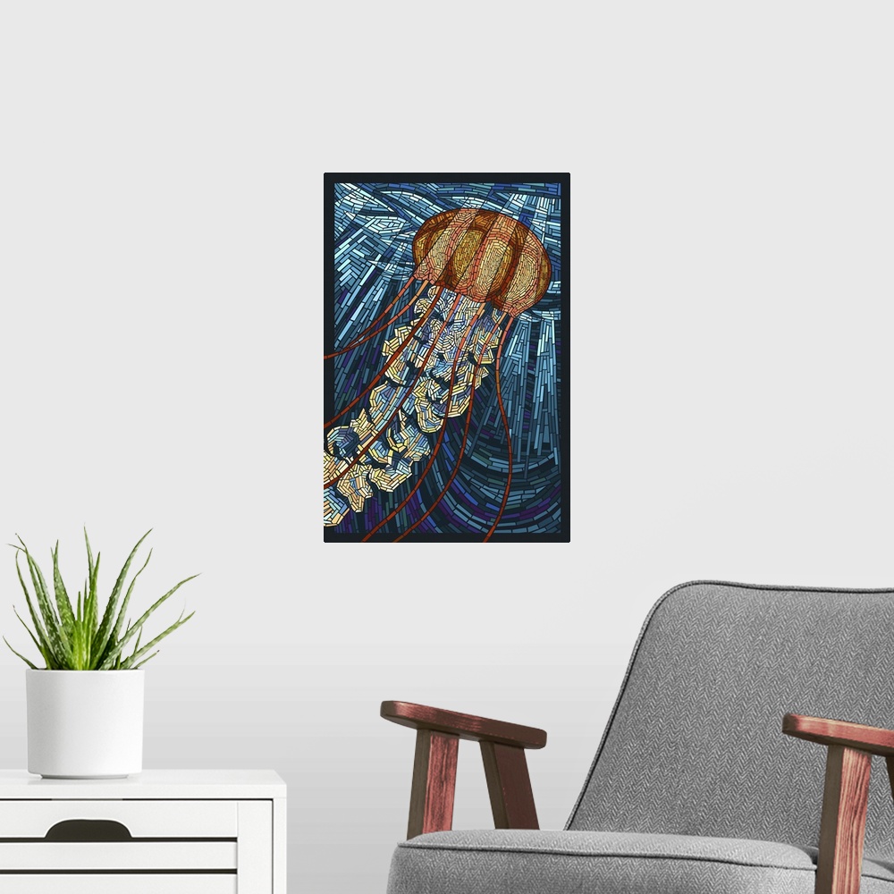 A modern room featuring Jellyfish, Paper Mosaic