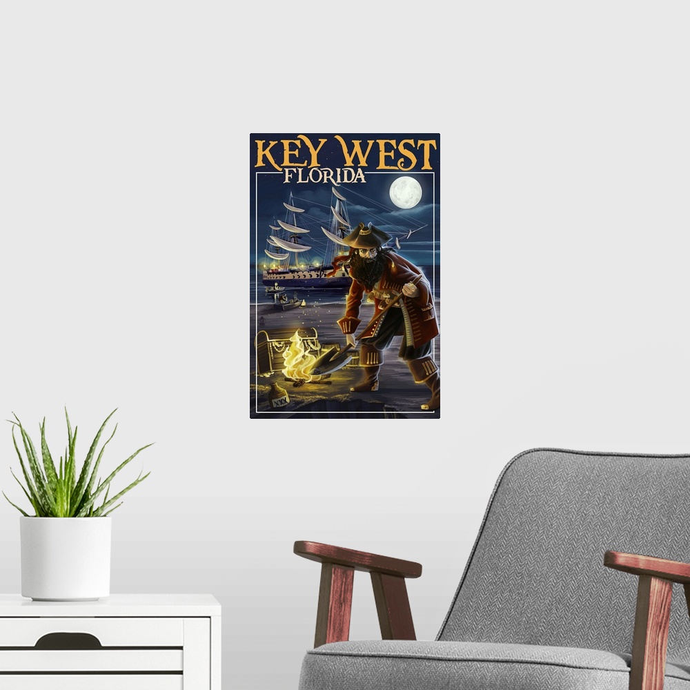 A modern room featuring Key West, Florida, Pirate and Treasure