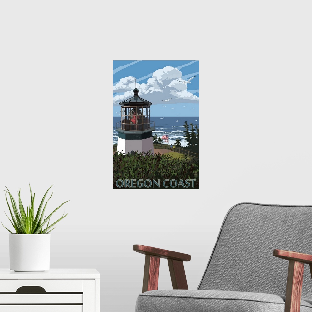 A modern room featuring Lighthouse Scene, Oregon Coast