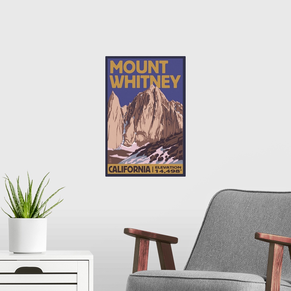A modern room featuring Mt. Whitney, California Peak
