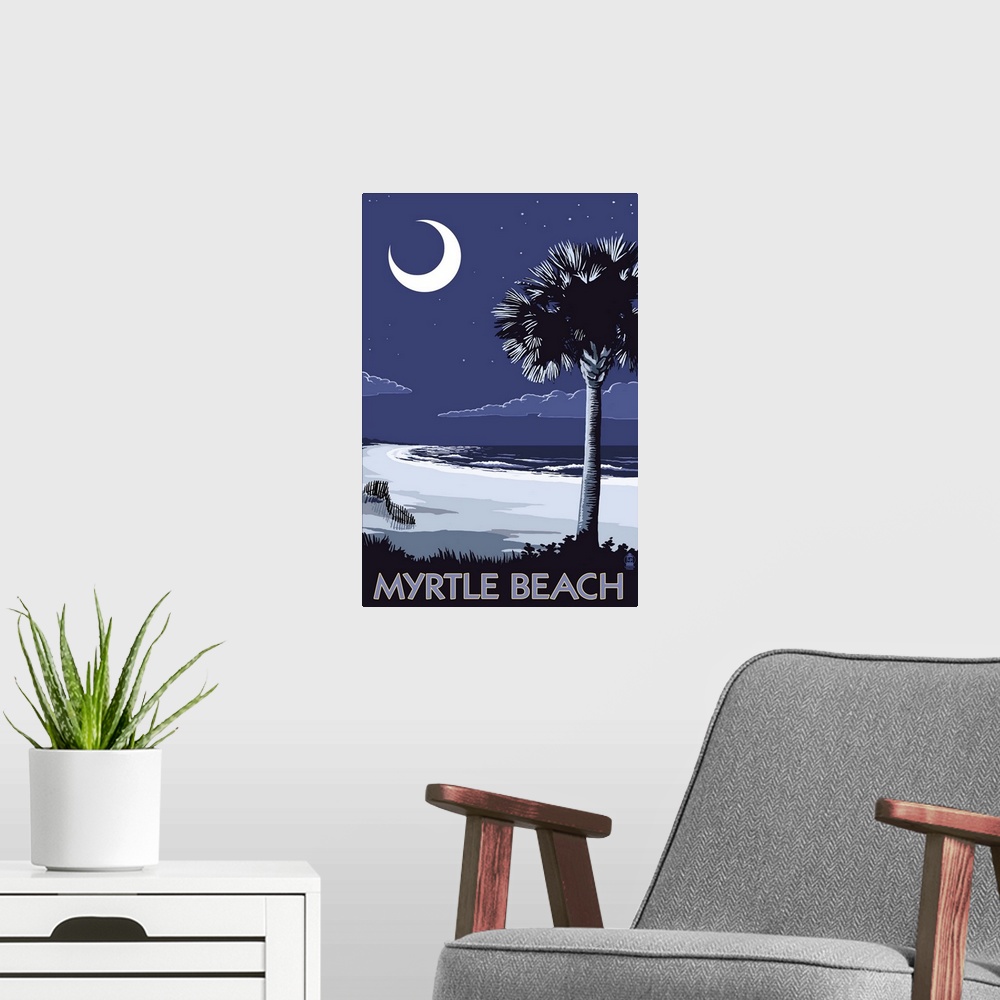 A modern room featuring Myrtle Beach, South Carolina, Palmetto Moon