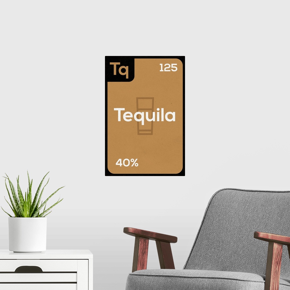 A modern room featuring Periodic Drinks - Tequila