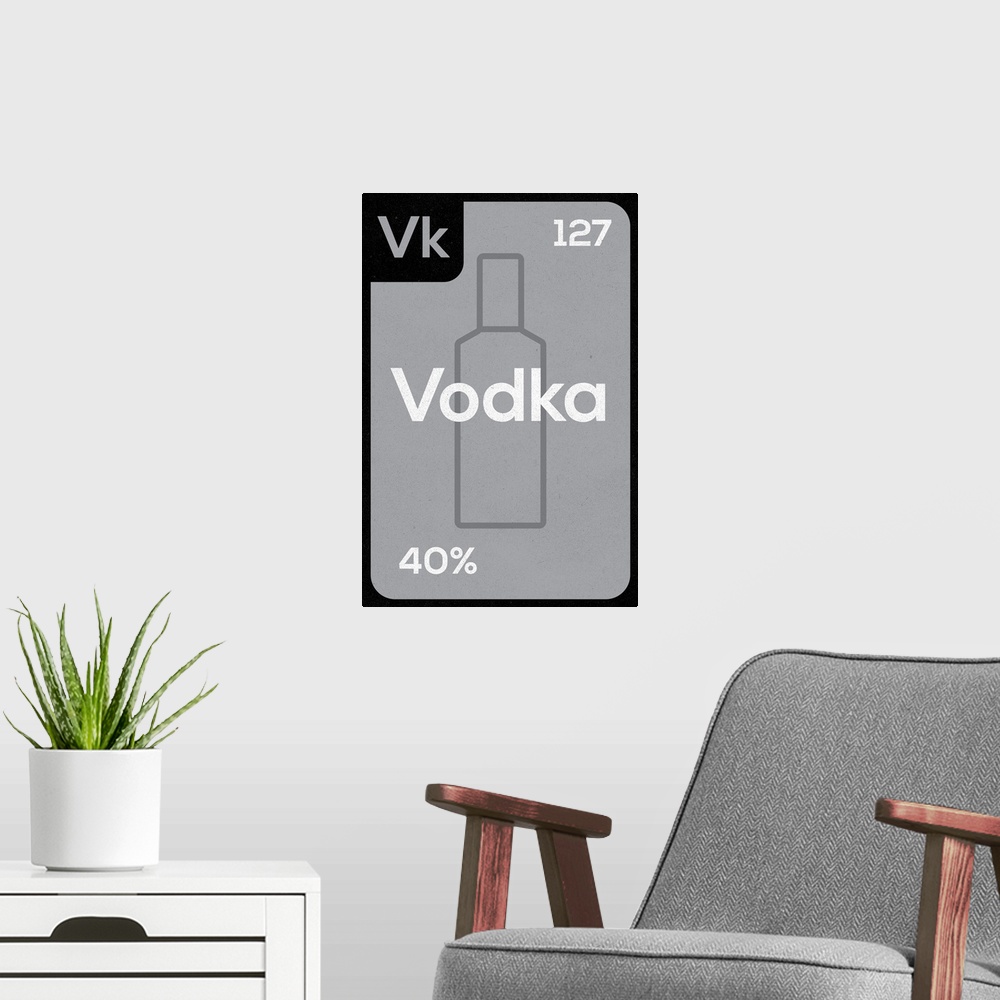 A modern room featuring Periodic Drinks - Vodka