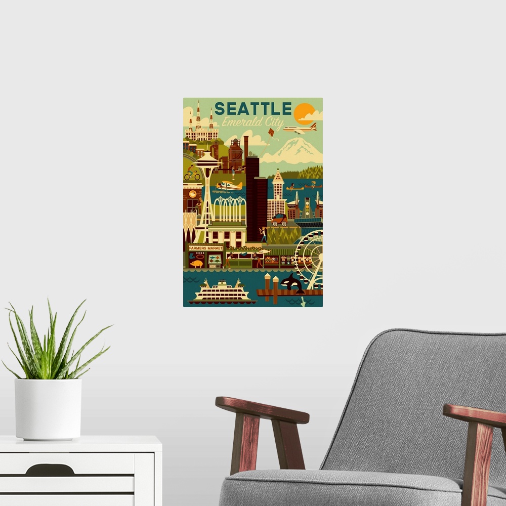 A modern room featuring Seattle, Washington - Geometric