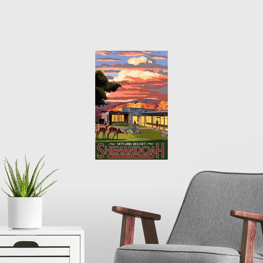 A modern room featuring Shenandoah National Park, Virginia - Skyland Resort: Retro Travel Poster