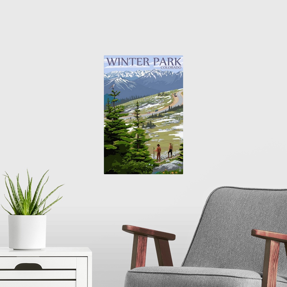A modern room featuring Winter Park, Colorado, Hiking Scene