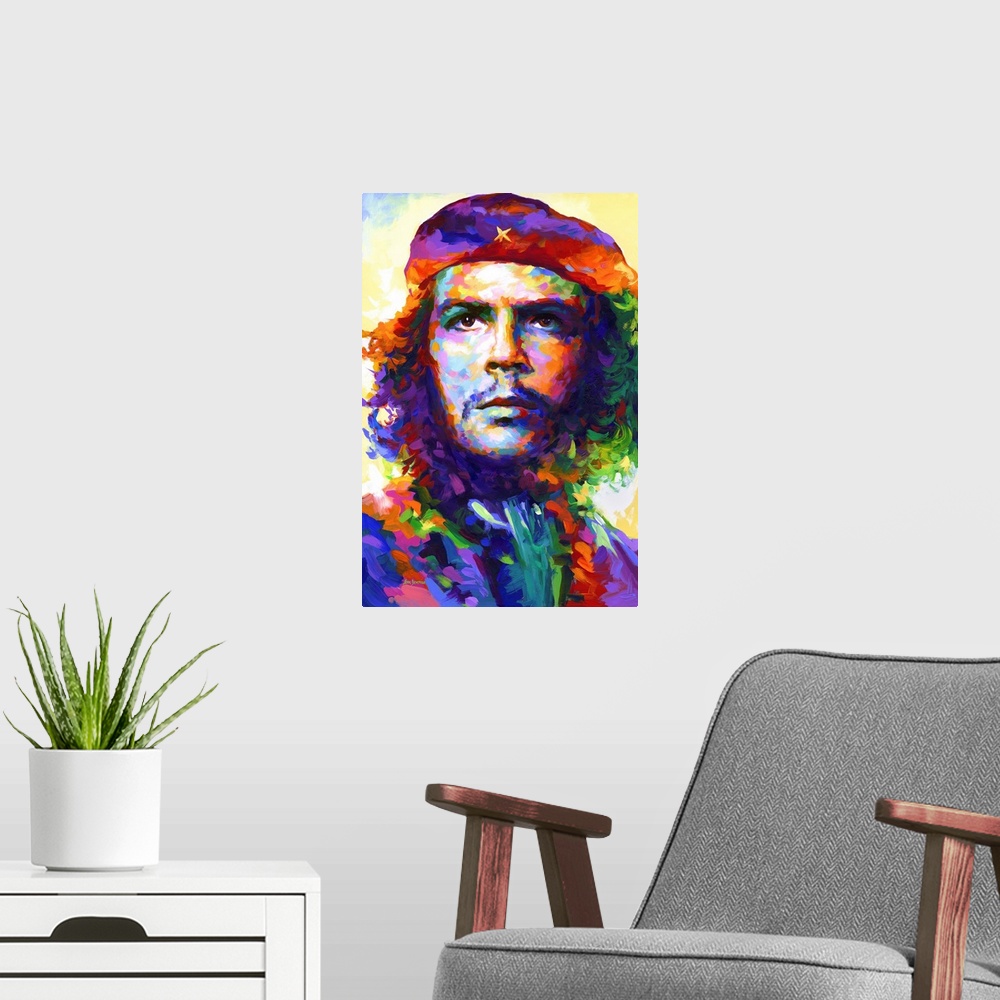 A modern room featuring Che Guevara